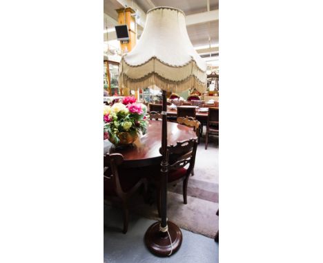 MAHOGANY STANDARD LAMP + SHADE