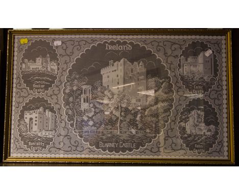 FRAMED CAHIR CASTLE POSTCARD PRINT + CASTLES OF IRELAND PICTURE
