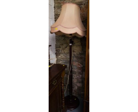 MAHOGANY STANDARD LAMP + SHADE