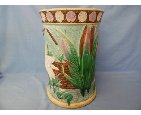 A 19th century George Jones Majolica stick stand damaged