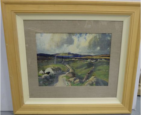 T.H. Craig, large framed Lithograph “Connemara”, with a linen mount, in light oak frame, 36”w x 33”h