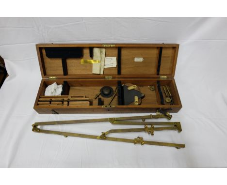 Architects Surveyors Equipment - cased brass Stanley of London Pantograph (c.1900) for enlarging drawings.