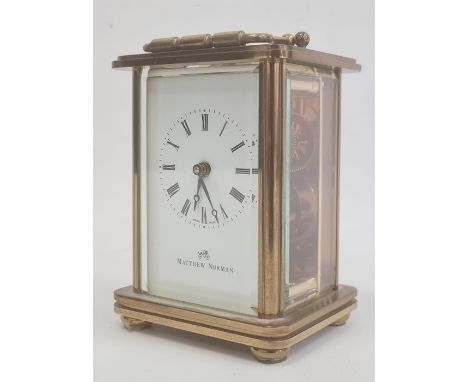 20th century Matthew Norman carriage clock in case