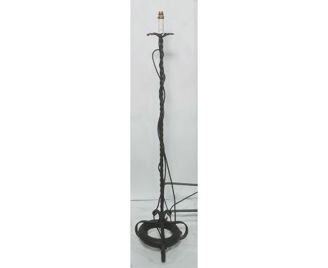 Modern iron standard lamp, 134cm high 