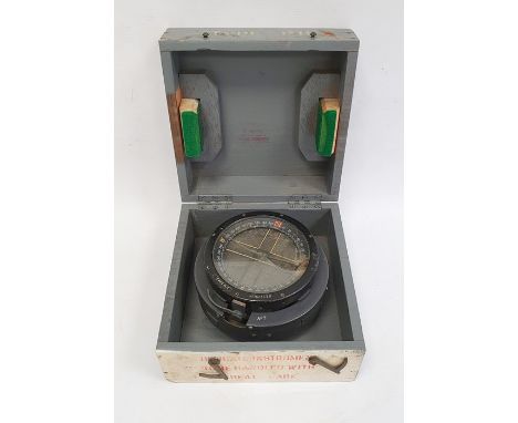 20th century Type PII compass, no.160363D in grey-painted carry case, stamped 'Jun 1952 Admiral Compass' 