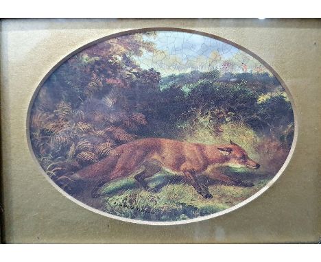 After Archibald ThorburnColour printFox together with various further pictures and prints and a wall clock (5)