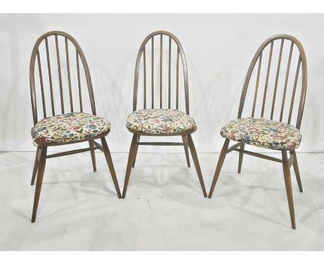 Set of six Ercol stickback dining chairs with labels and ink stamp 'S4' and further stamp no, 9602056Condition ReportThey app