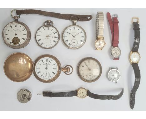 A quantity of watches and pocket watches, to include 'Timex', silver pocket watch 'Lancashire Watch Co. Ltd' and assorted wat