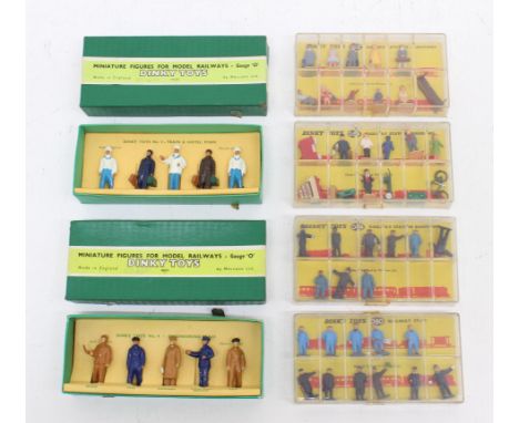 Dinky: A collection of assorted boxed Dinky Toys Miniature figures, to comprise: Engineering Staff, No. 004, Train and Hotel 