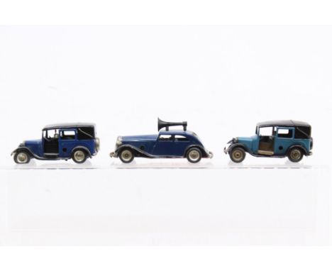 Triang Minic: A collection of three unboxed Triang Minic clockwork vehicles, to comprise: Traffic Control Car, and two exampl