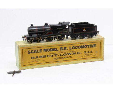 Bassett-Lowke: A boxed Bassett-Lowke, O Gauge Scale Model B.R. Compound Locomotive and Tender, 41109, 4-4-0 black livery. Ref