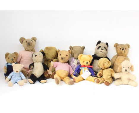 Bears: A collection of assorted early-mid 20th century bears to include: Merrythought, Chiltern and others. Mixed condition, 