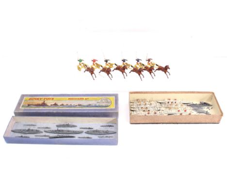 Dinky: A boxed Dinky Toys, Ships of the British Navy Set, Reference No. 50. Complete but with damages. Together with a collec