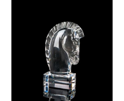 This crystal horse figural is among Steuben's earliest and most cherished designs a solid crystal horse head, perfect as a pa