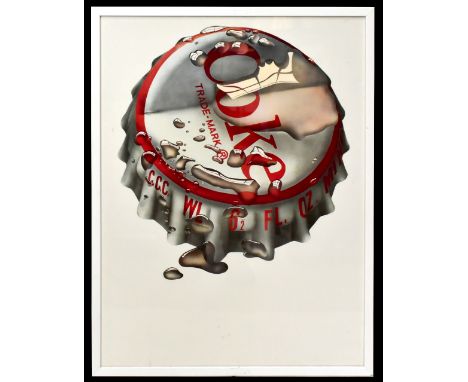 MICHAEL ENGLISH; colour print, Coke bottle top, a pop art colour poster, 82.5 x 60cm, framed and glazed. PROVENANCE: purchase