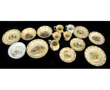 A collection of Royal Doulton Bunnykins nurseryware, together with a Shelley Mabel Lucie Attwell baby's plate.Additional Info