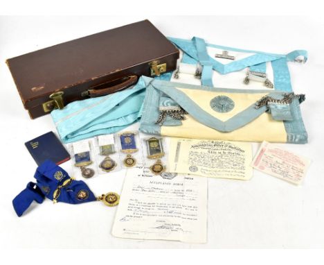 A collection of Masonic and Buffalo regalia including five medals, two hallmarked silver gilt examples, Justice, Truth and Ph