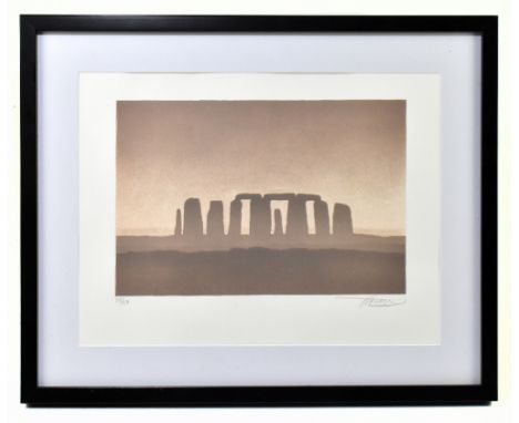 TREVOR GRIMSHAW (1947-2001); a signed limited edition lithograph, 'Stonehenge', 38/50, signed lower right, 40 x 30cm, framed 