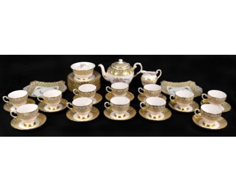 TUSCAN; a twelve setting tea service centrally decorated with floral sprays inside gilt floral decoration.Additional Informat
