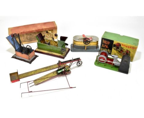 DAVIES CHARLTON LTD; a hot air engine in original box with a Moko Clifton Funicular Railway in box, and three live steam mode