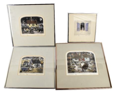 GRAHAM CLARKE; four coloured etchings each titled and no. and with Christie's Contemporary Art labels verso, the largest imag