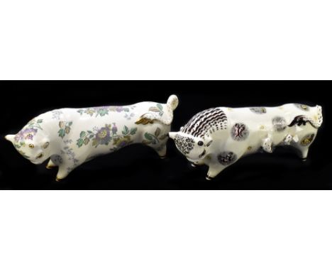 ERIC RAVILIOUS &amp; ARNOLD MACHIN FOR WEDGWOOD; a model of a Zodiac bull, length 37cm (af), together with a similar Wedgwood