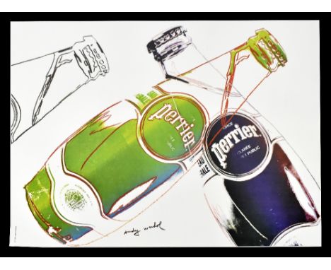 AFTER ANDY WARHOL; colour lithographic print, Perrier bottles, with signature within the plate, and printer's name 'S.A. Lala