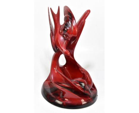 ROYAL DOULTON; a large flambé figure from the Images of Fire collection, 'Courtship', height 43cm.Additional InformationThe p