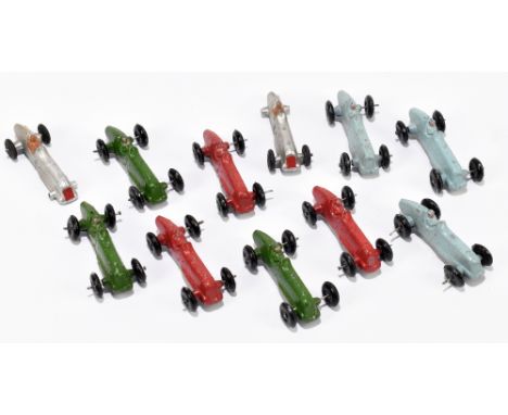 A collection of eleven vintage diecast racing cars, including one marked Dinky. PROVENANCE: The Collection of Jack Tempest. 