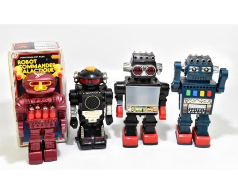 Four battery operated toy robots including a boxed Tovtoy, and three unboxed Chinese robots (4).PROVENANCE: The Collection of