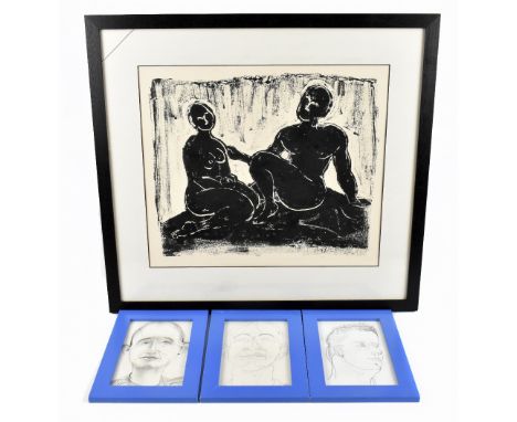 VIRGINIA COOPER; a group of three pencil portrait studies, each signed with initials and dated '98, 16 x 11cm, and a further 