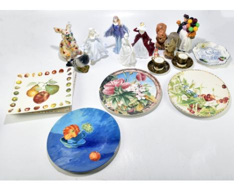 A small collection of assorted ceramics including Royal Doulton and Coalport figures including HN1843 'Biddy Pennyfarthing', 