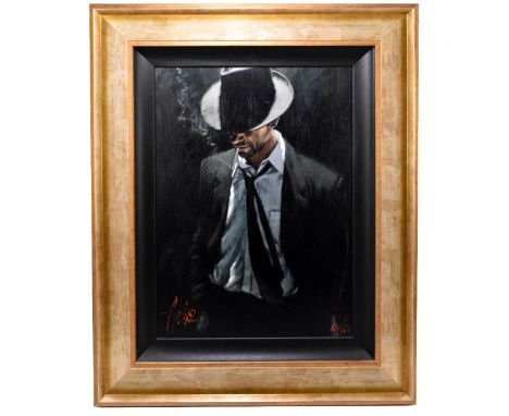 FABIAN PEREZ (Argentinian, born 1967); limited edition artist proof print, 'Man in Black Suit III', signed, 1/20, 55 x 40cm, 