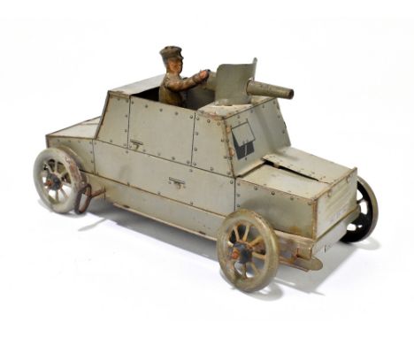 BURNETT LTD; a 1930s English tinplate clockwork armoured vehicle, length 18.5cm.PROVENANCE: The Collection of Jack Tempest. A