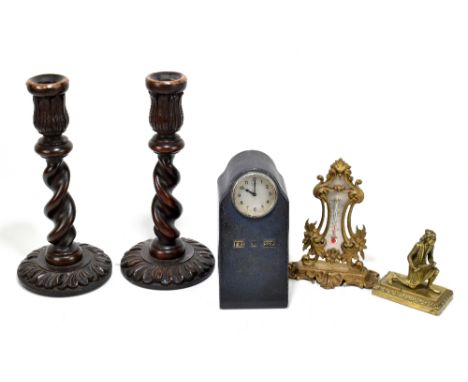 HANS J JEPSON &amp; L C NIELSON OF COPENHAGEN; a combination timepiece and perpetual calendar, height 18cm (lacking back plat