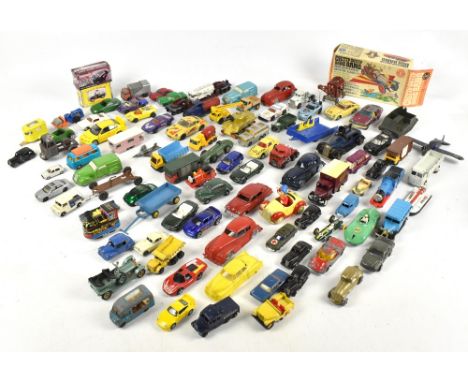 A miscellany of diecast and other vehicles, various ages and makers including Minic Toys clockwork saloon and Mattel boxed Ch