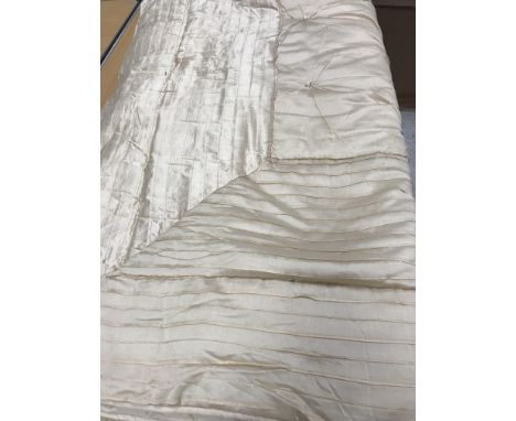 A Sandersons Home "Mae Lee" quilted cotton bedspread, together with a Laura Ashley Home cotton mix bedspread in gold with pea