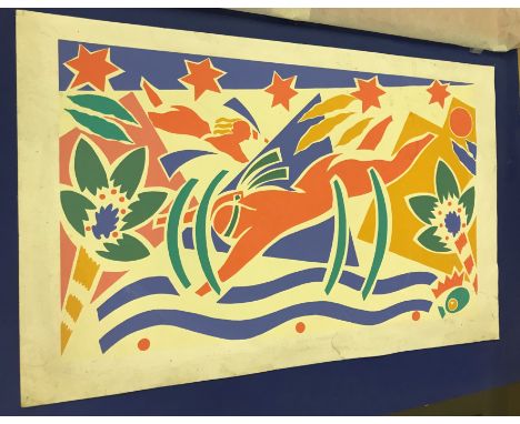 HILARY MCMANUS "The pearl fishers", silk screen prints on paper, limited edition, signed, titled and indistinctly No'd. in pe