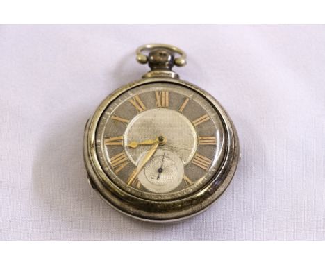 An open face pocket watch circa 1800, hallmarked silver pair case, enamel dial with subsidiary seconds dial