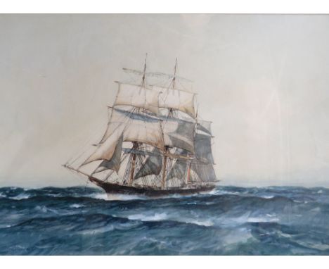 MATTHEW WALKER (XX). British school, seascape with American clipper High Flyer, owner Red Cross Packet Lines, signed lower ri