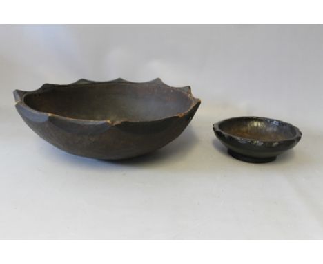 TWO PHILIPPINES TRIBAL ART LFUAGO 'DUYU' RICE WINE BOWLS