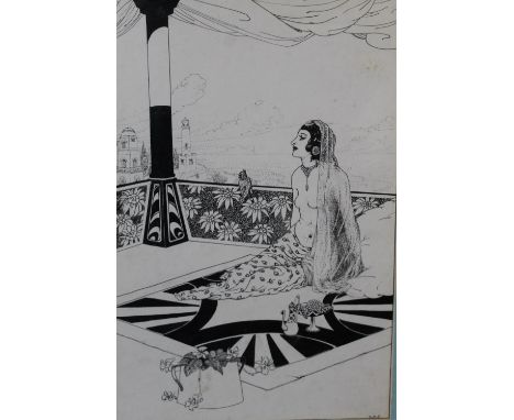 F.M.F. (XX). A scene for OMAR KHAYYAM, 'Awake, Morning Has Struck The Sultan's Palace With A Shaft of Light', signed with ini
