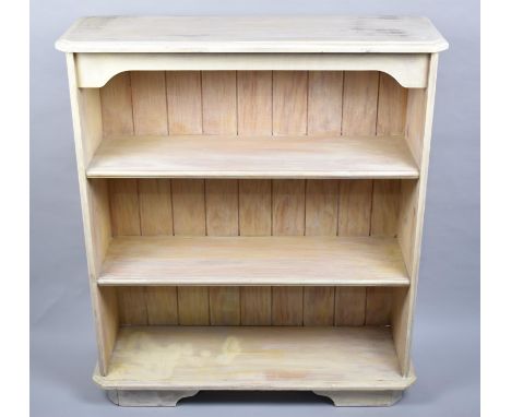 A Modern Green Painted Three Shelf Open Bookcase, 86cms Wide 