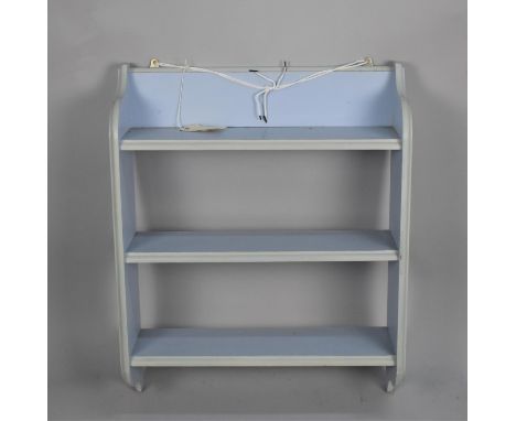 A Painted Wall Hanging Three Shelf Open Bookcase, 61cms Wide 