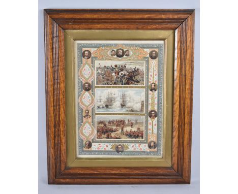 A Late Victorian Oak Framed Patriotic Print, 29x40cms 