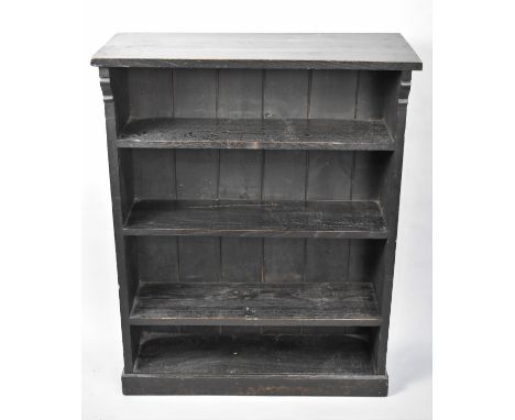 An Ebonized Four Shelf Open Bookcase, 70cms Wide 