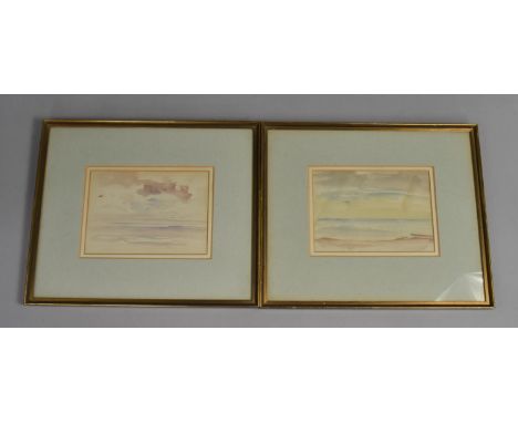 Two Framed Watercolours, Seascape, 17x12cms 