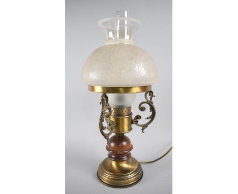 A Late 20th Century Table Lamp in the form of an Oil Lamp, 64cms High 