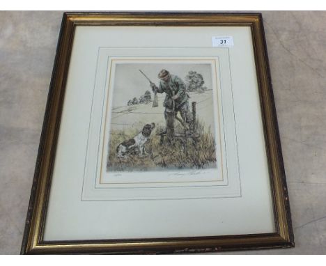 Henry Wilkinson engraving titled 'The Stile', limited edition No.66/150, 8" x 7"