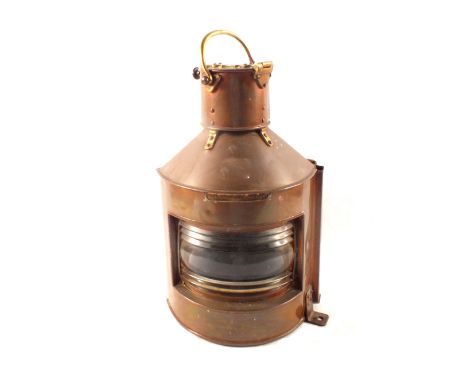 A copper ships starboard lamp